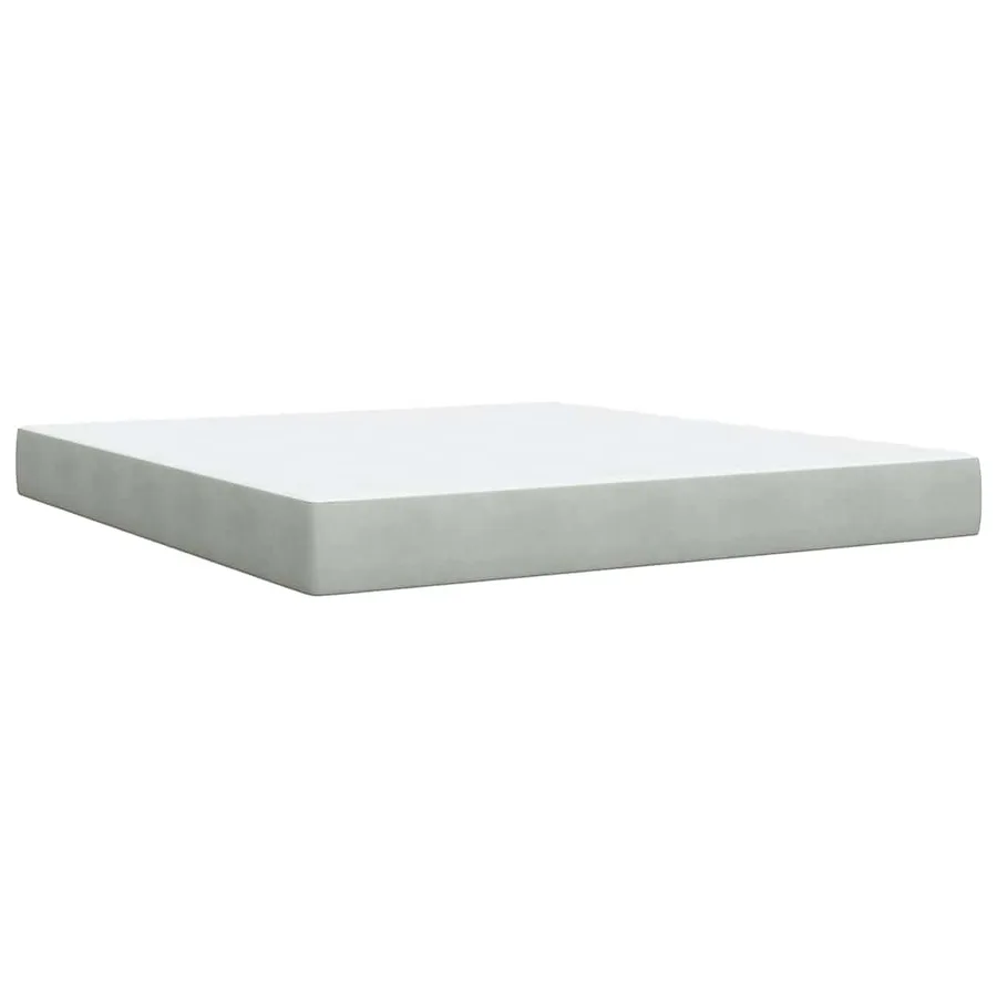 Sommier à lattes de lit et matelas Gris clair 180x200cm Velours - 7