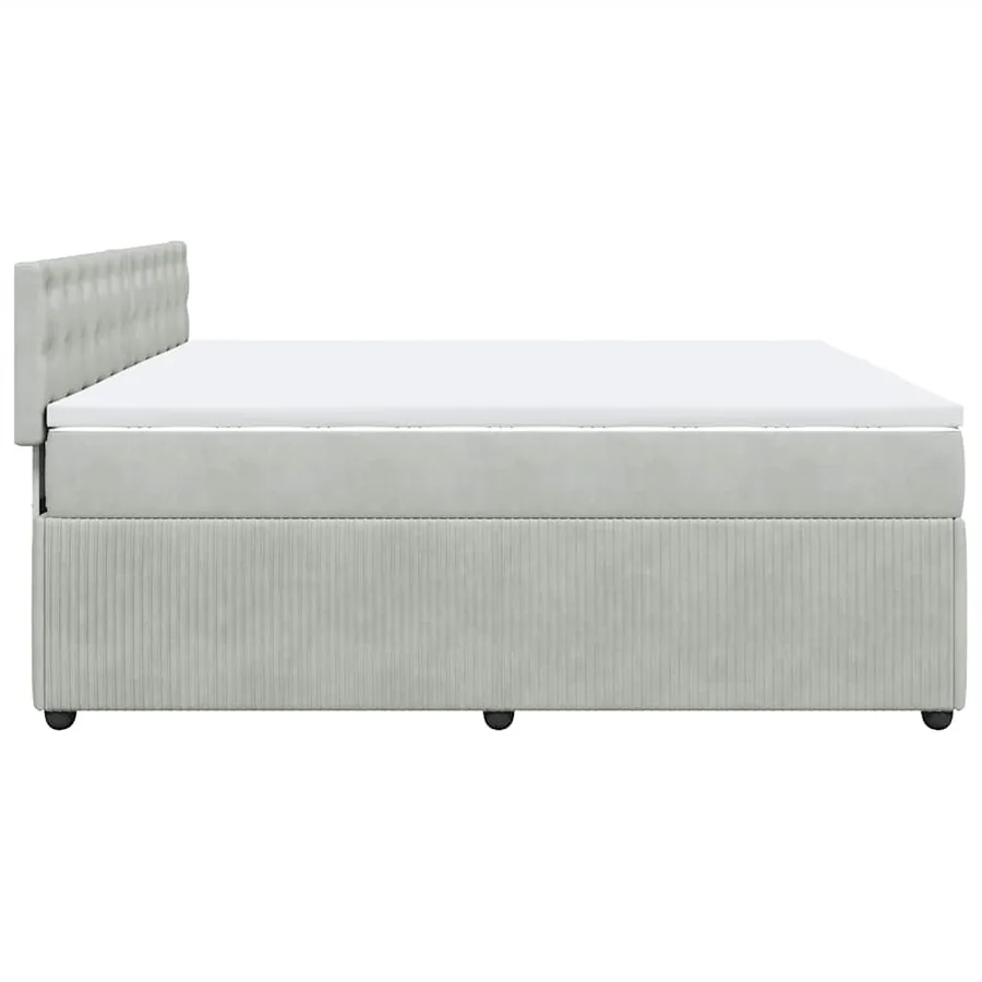 Sommier à lattes de lit et matelas Gris clair 180x200cm Velours - 9