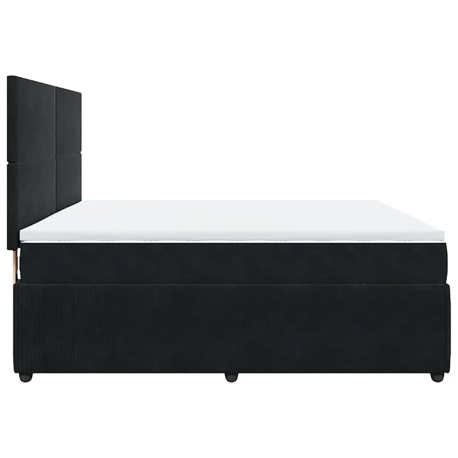 Sommier à lattes de lit avec matelas Noir 180x200 cm Velours - 7