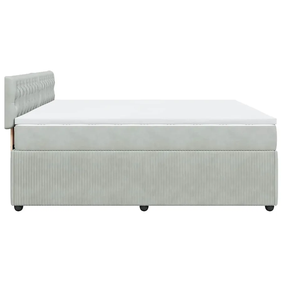 Sommier à lattes de lit et matelas Gris clair 180x200cm Velours - 7