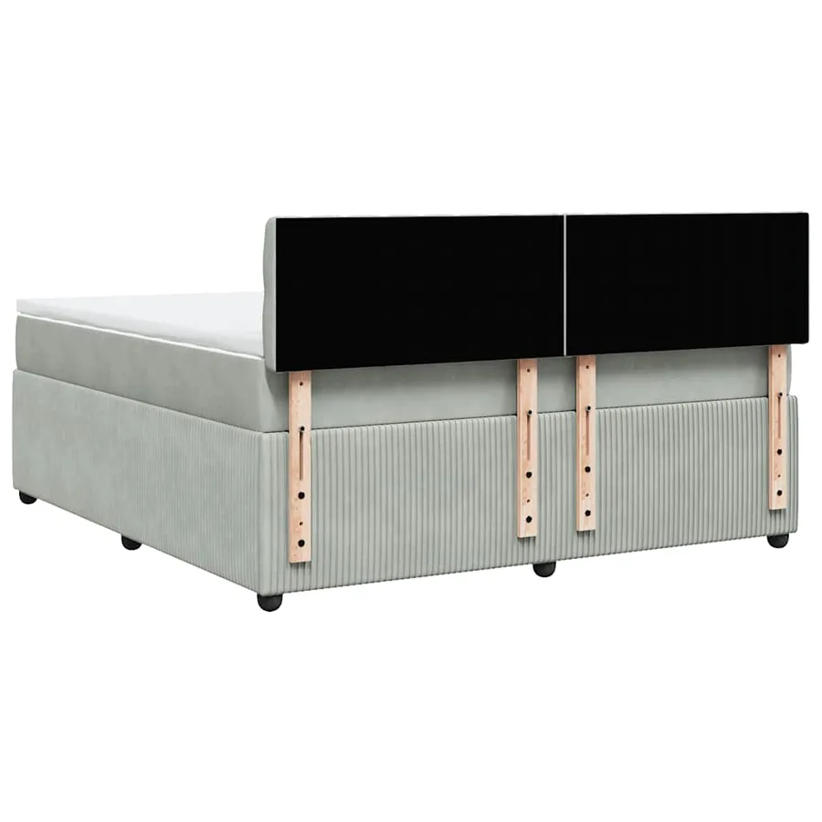 Sommier à lattes de lit et matelas Gris clair 180x200cm Velours - 8
