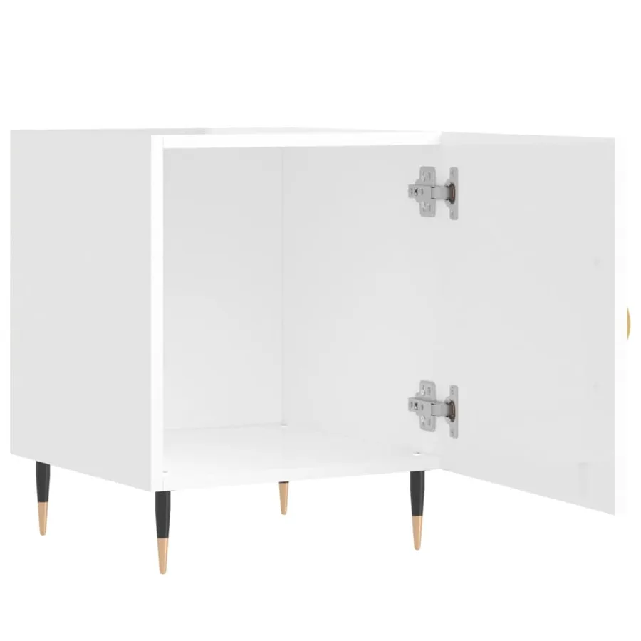 Tables de chevet 2 pcs blanc brillant 40x40x50 cm - 7