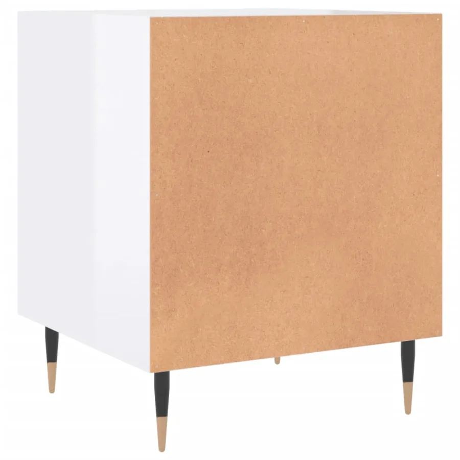 Tables de chevet 2 pcs blanc brillant 40x40x50 cm - 9