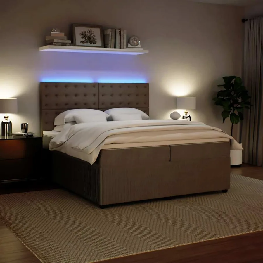 Sommier à lattes de lit et matelas Gris clair 200x200cm Velours - 4
