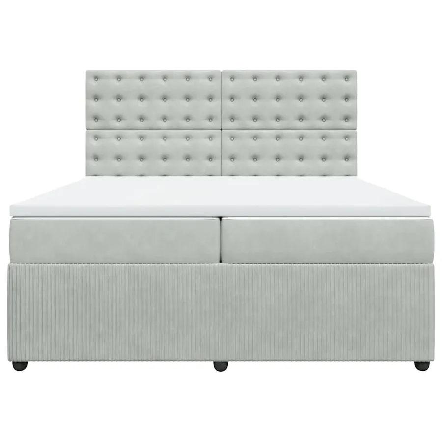 Sommier à lattes de lit et matelas Gris clair 200x200cm Velours - 6