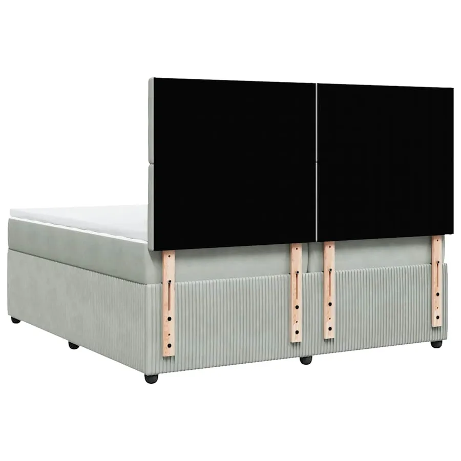 Sommier à lattes de lit et matelas Gris clair 200x200cm Velours - 8