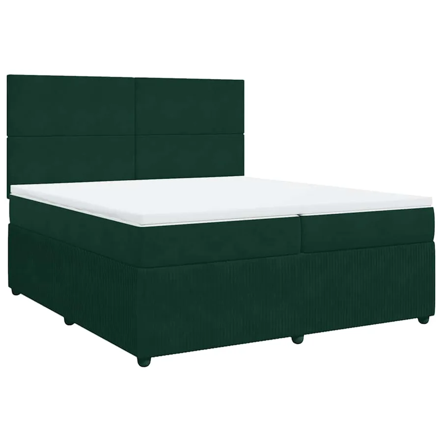 Sommier à lattes de lit et matelas Vert foncé 200x200cm Velours - 2