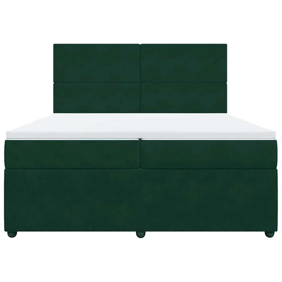 Sommier à lattes de lit et matelas Vert foncé 200x200cm Velours - 4