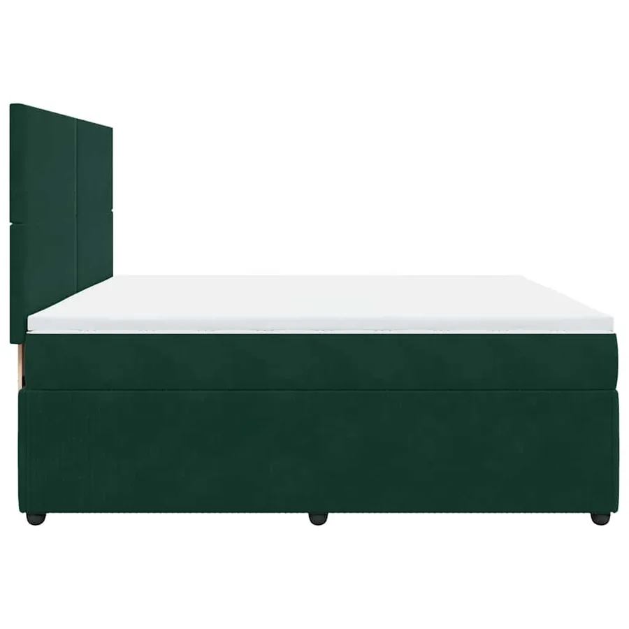 Sommier à lattes de lit et matelas Vert foncé 200x200cm Velours - 5