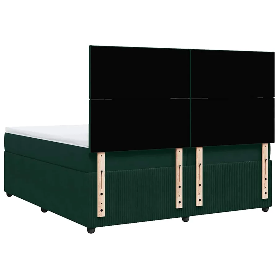 Sommier à lattes de lit et matelas Vert foncé 200x200cm Velours - 6