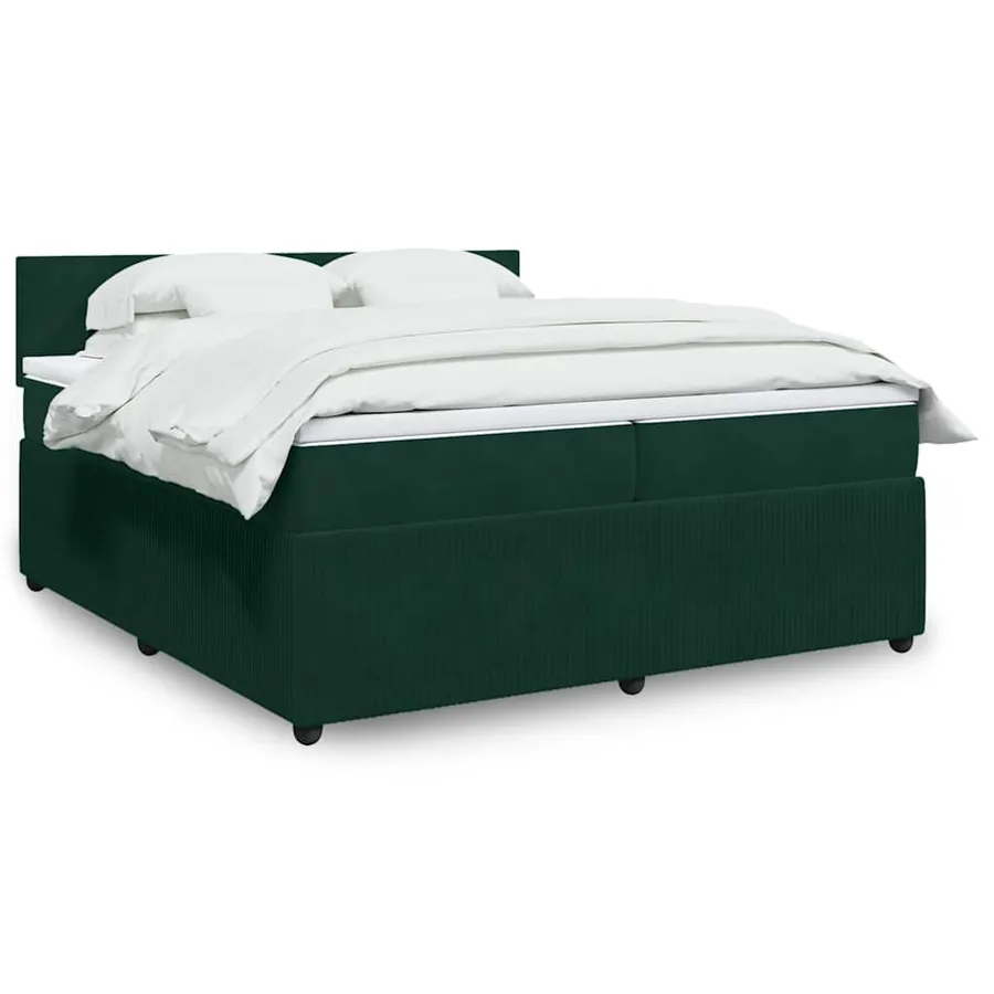 Sommier à lattes de lit et matelas Vert foncé 200x200cm Velours