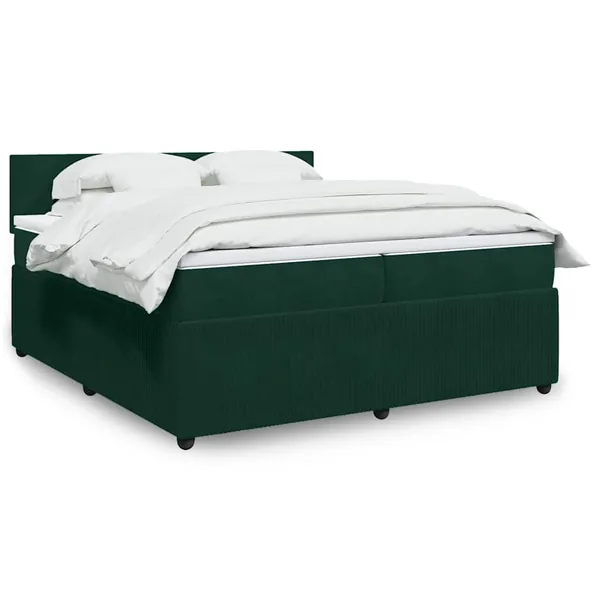 Sommier à lattes de lit et matelas Vert foncé 200x200cm Velours