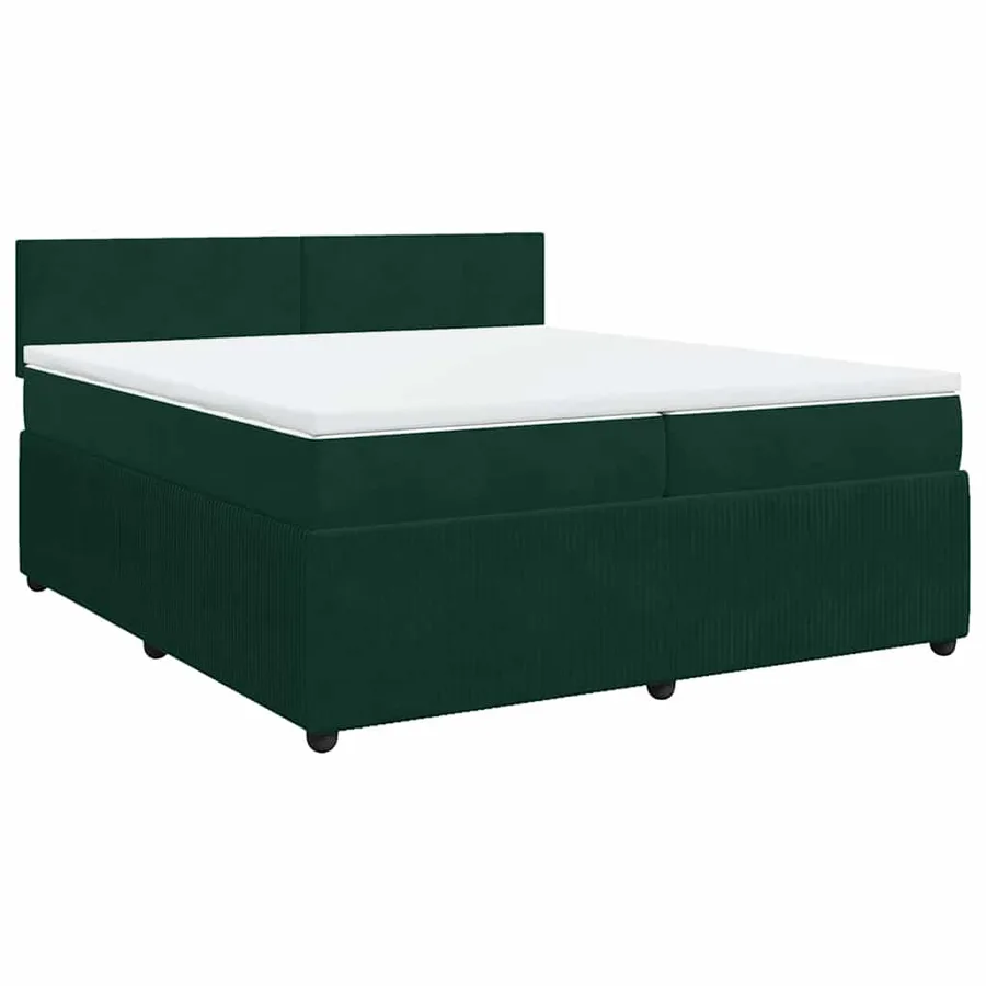 Sommier à lattes de lit et matelas Vert foncé 200x200cm Velours - 3