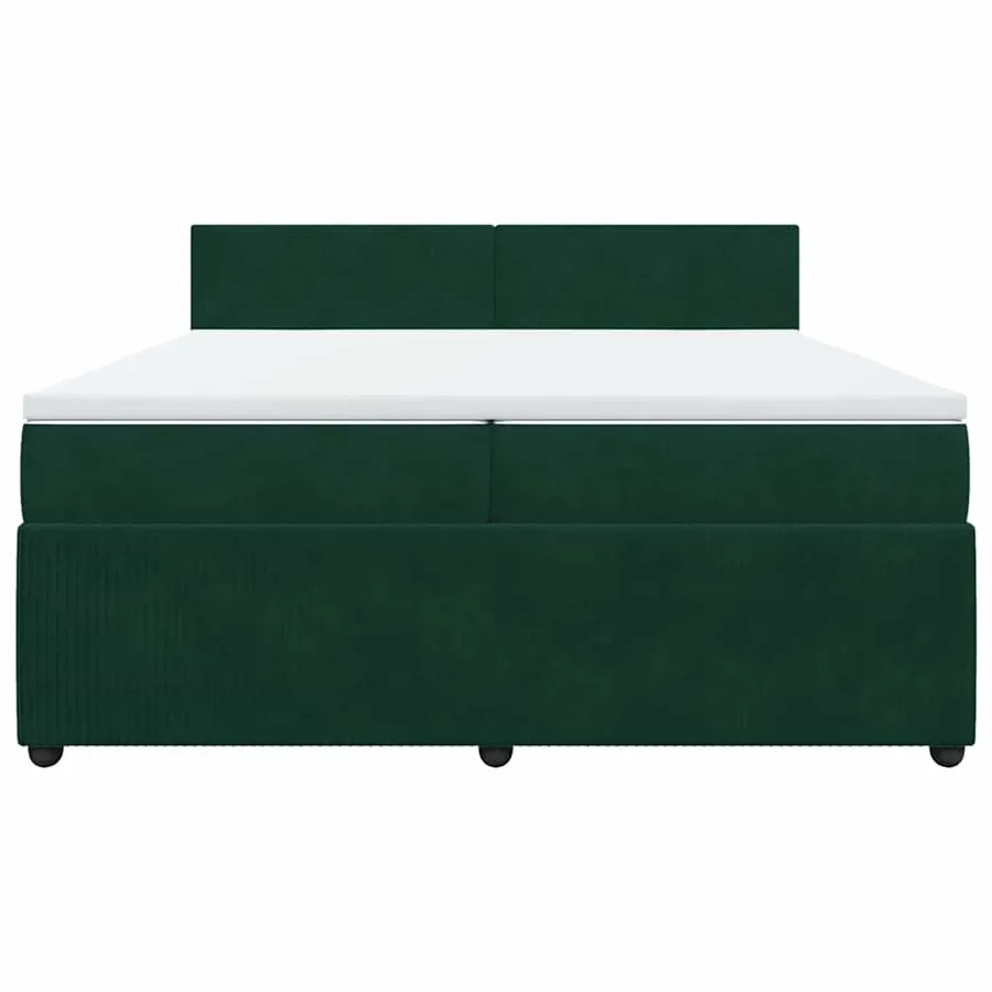 Sommier à lattes de lit et matelas Vert foncé 200x200cm Velours - 6
