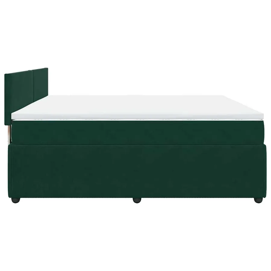 Sommier à lattes de lit et matelas Vert foncé 200x200cm Velours - 7