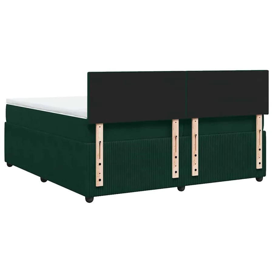 Sommier à lattes de lit et matelas Vert foncé 200x200cm Velours - 8