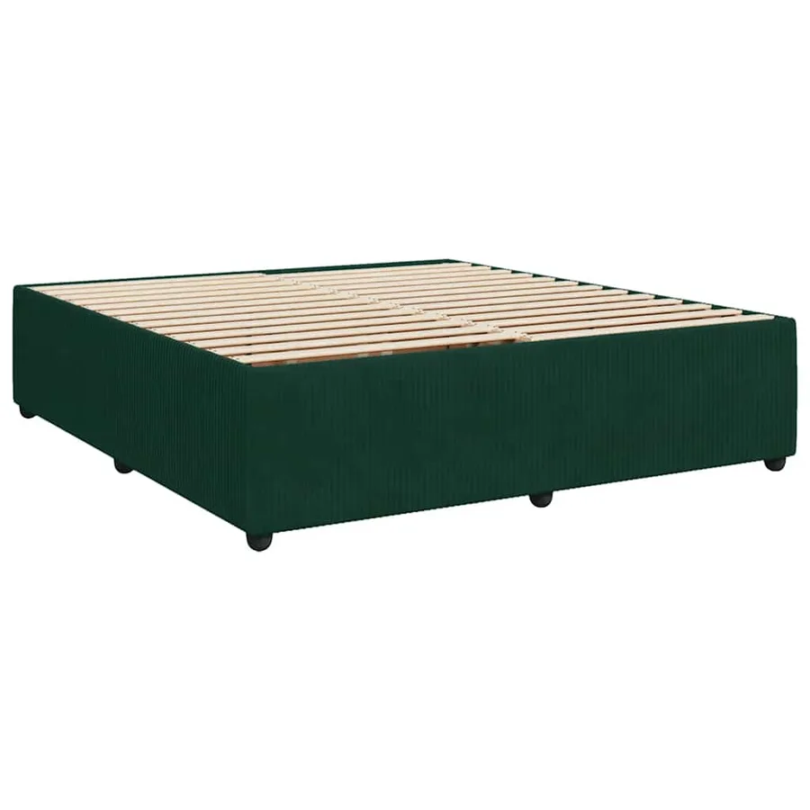 Sommier à lattes de lit et matelas Vert foncé 200x200cm Velours - 10