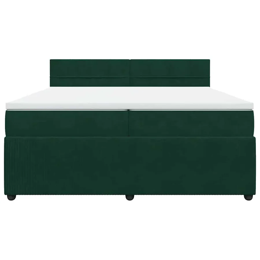 Sommier à lattes de lit et matelas Vert foncé 200x200cm Velours - 6