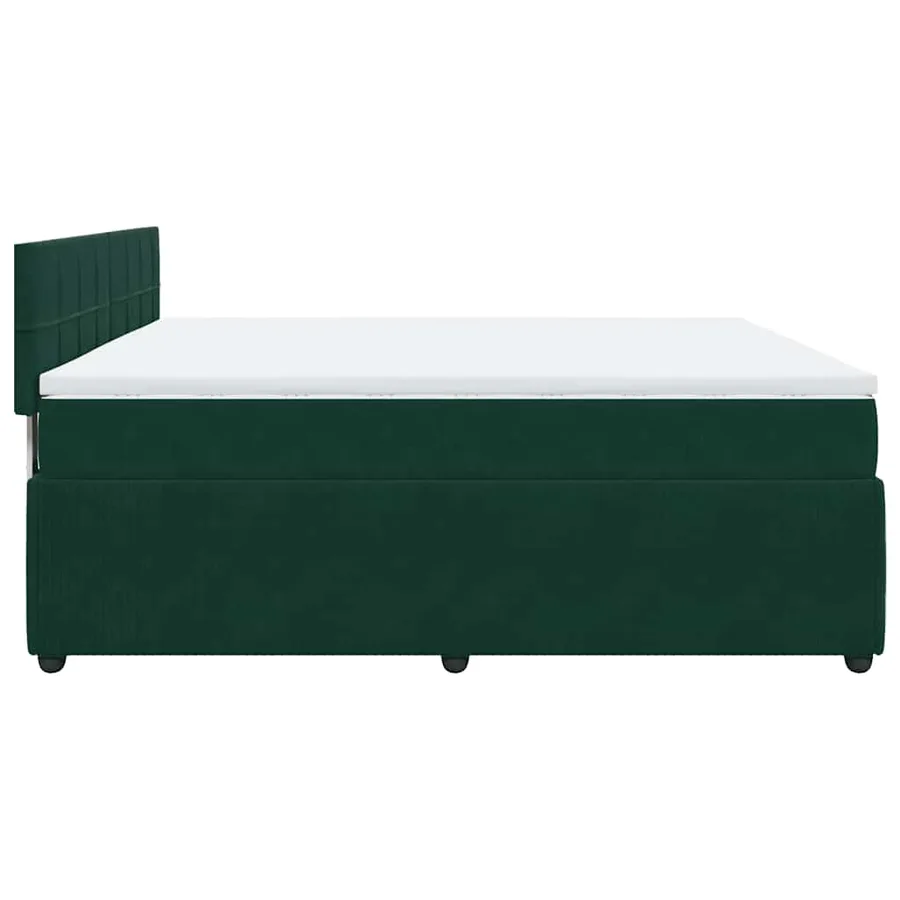 Sommier à lattes de lit et matelas Vert foncé 200x200cm Velours - 7