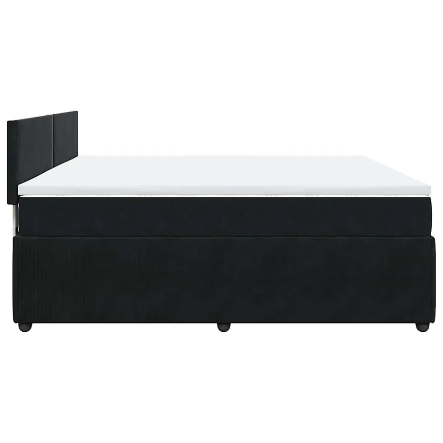 Sommier à lattes de lit et matelas Noir 200x200 cm Velours - 9