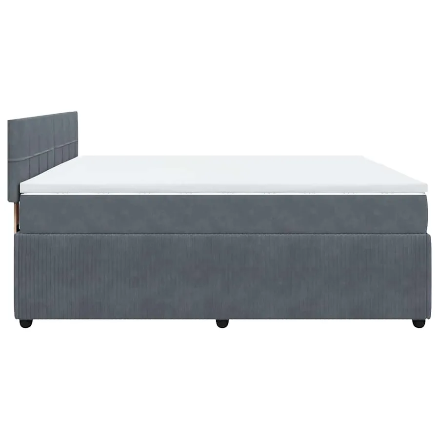 Sommier à lattes de lit et matelas Gris foncé 200x200cm Velours - 7