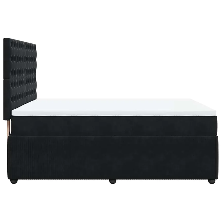 Sommier à lattes de lit avec matelas Noir 140x200 cm Velours - 7