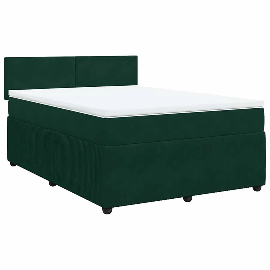 Sommier à lattes de lit et matelas Vert foncé 140x200cm Velours - 2