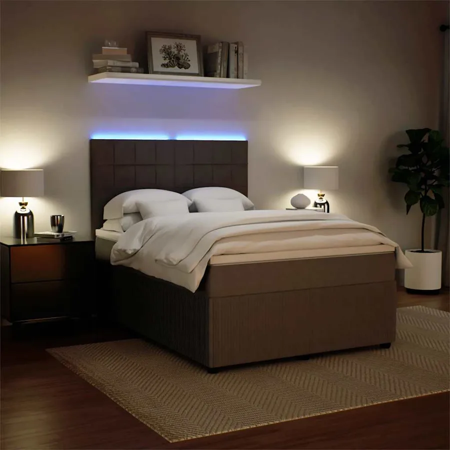 Sommier à lattes de lit et matelas Gris clair 140x200cm Velours - 4