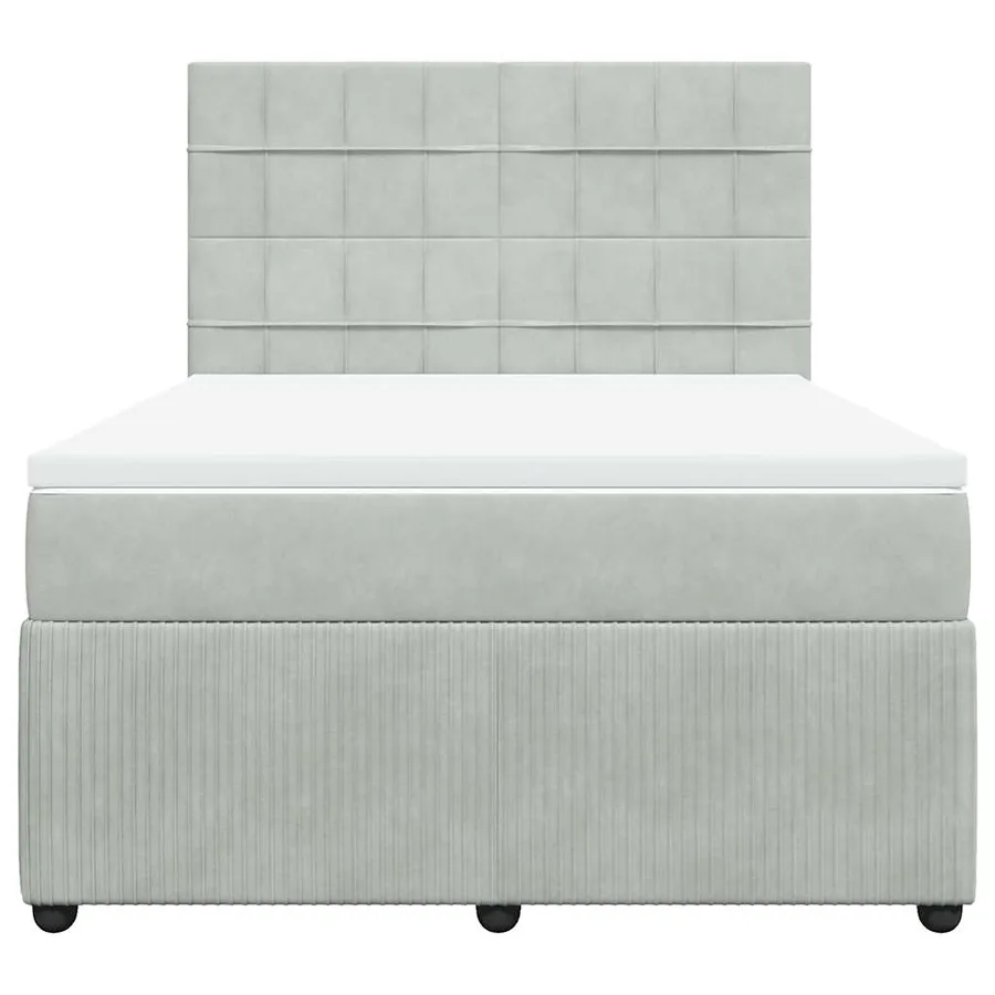 Sommier à lattes de lit et matelas Gris clair 140x200cm Velours - 6