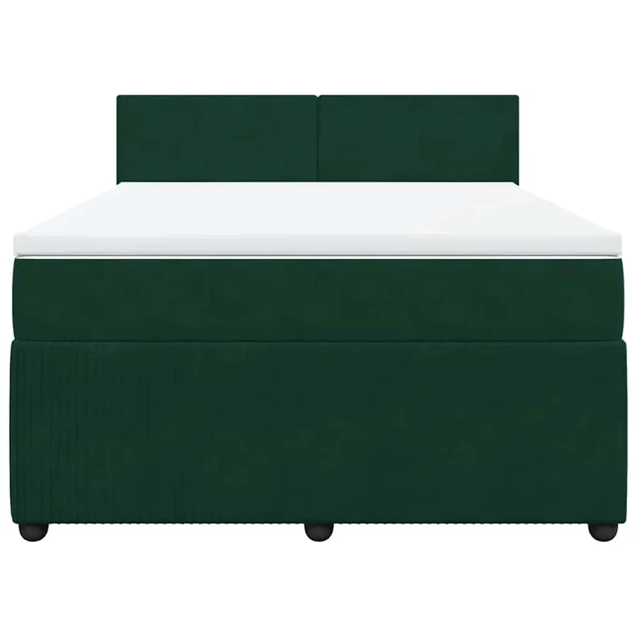 Sommier à lattes de lit et matelas Vert foncé 140x200cm Velours - 6