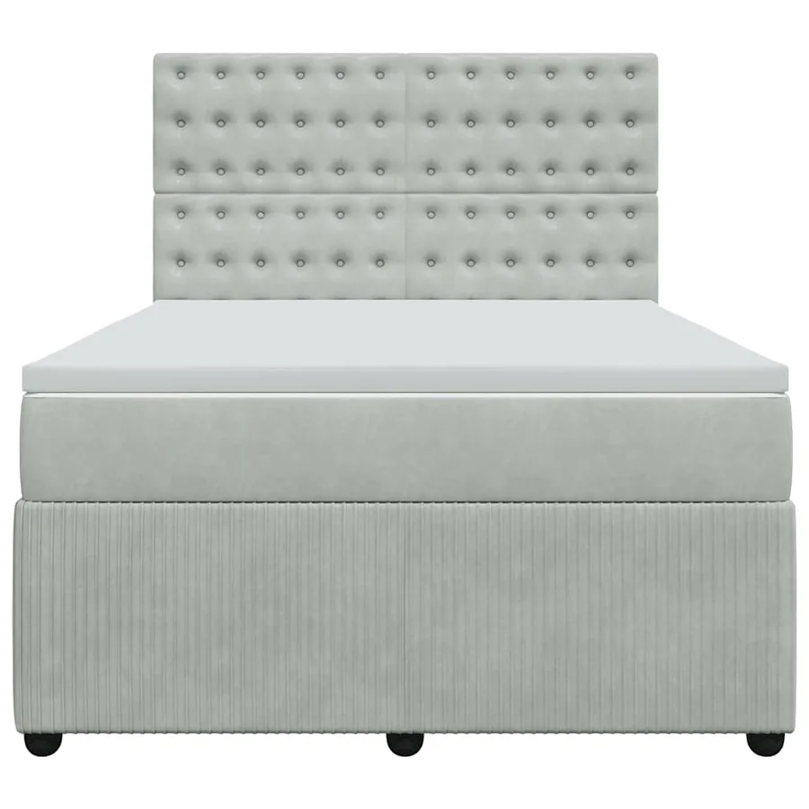 Sommier à lattes de lit et matelas Gris clair 140x200cm Velours - 6