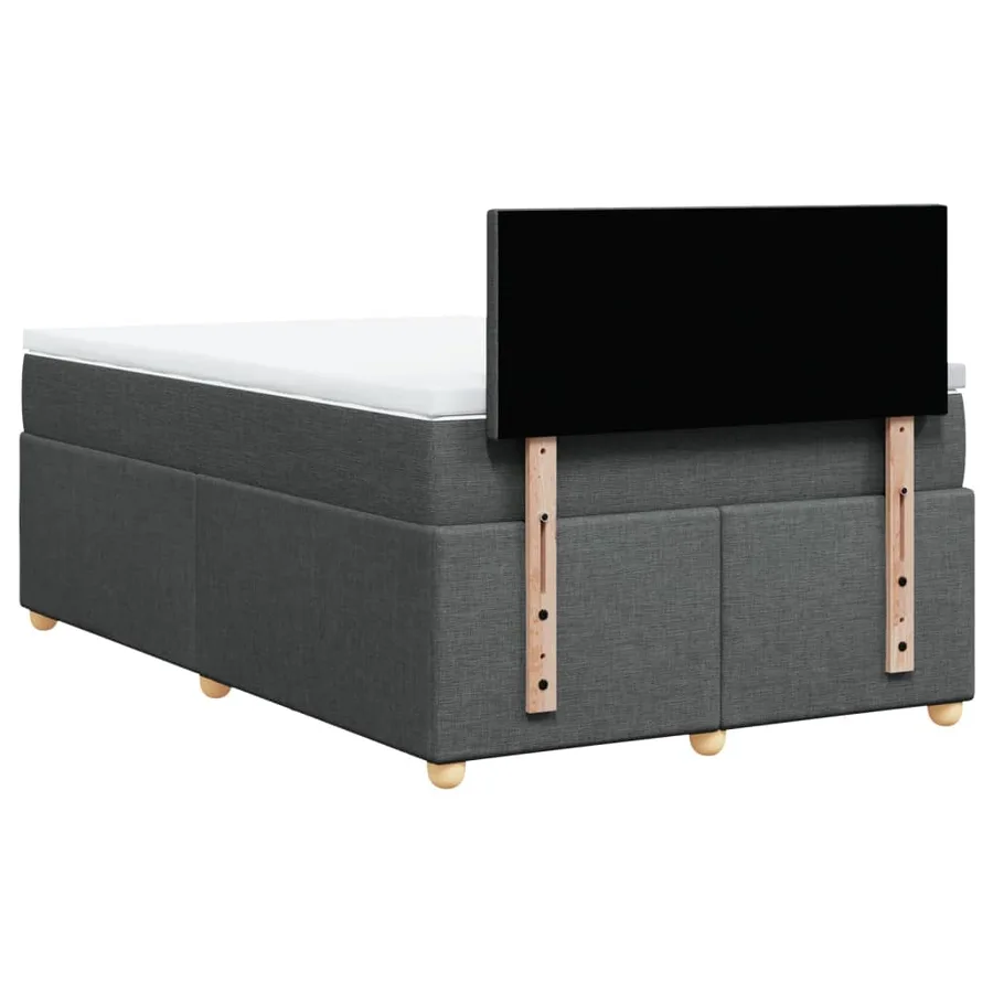 Sommier à lattes de lit avec matelas Gris foncé 120x200cm Tissu - 8