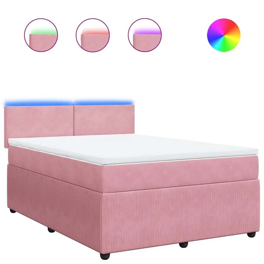 Sommier à lattes de lit avec matelas Rose 160x200 cm Velours - 2