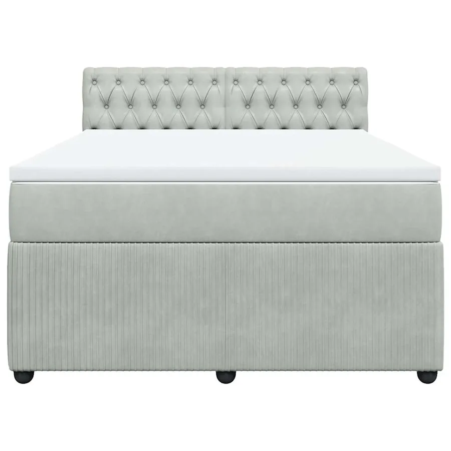 Sommier à lattes de lit et matelas Gris clair 160x200cm Velours - 4