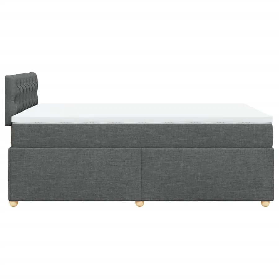 Sommier à lattes de lit avec matelas Gris foncé 120x200cm Tissu - 7