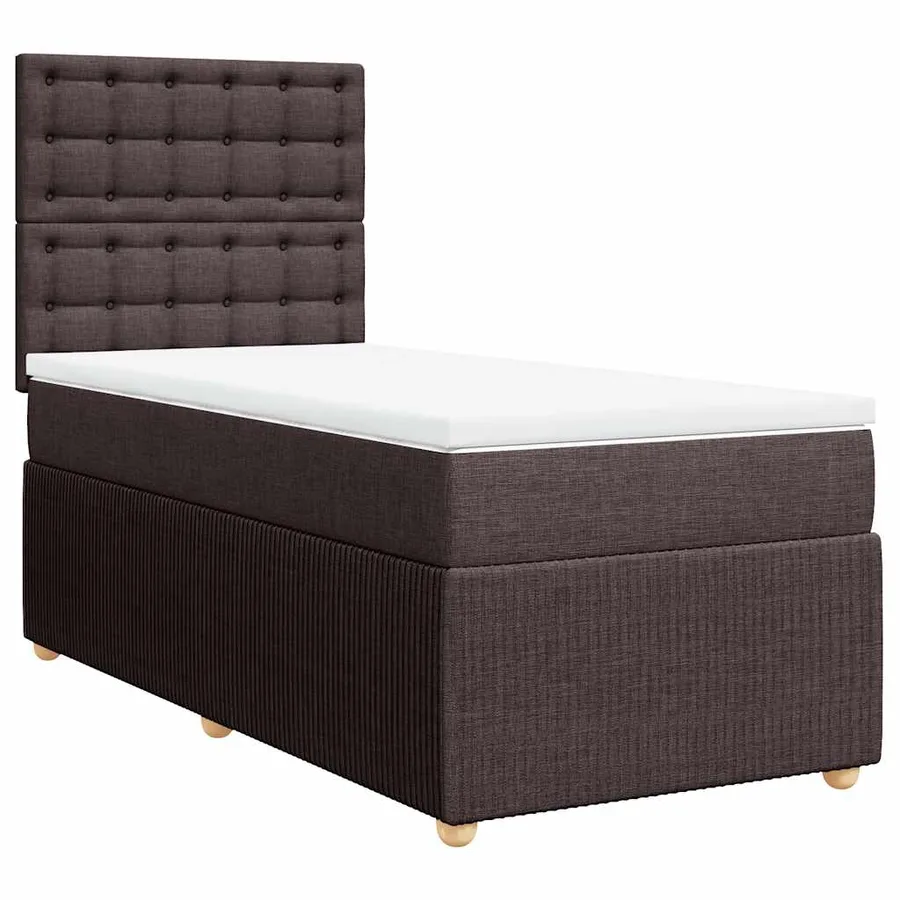 Sommier à lattes de lit avec matelas Marron foncé 90x190 cm - 2