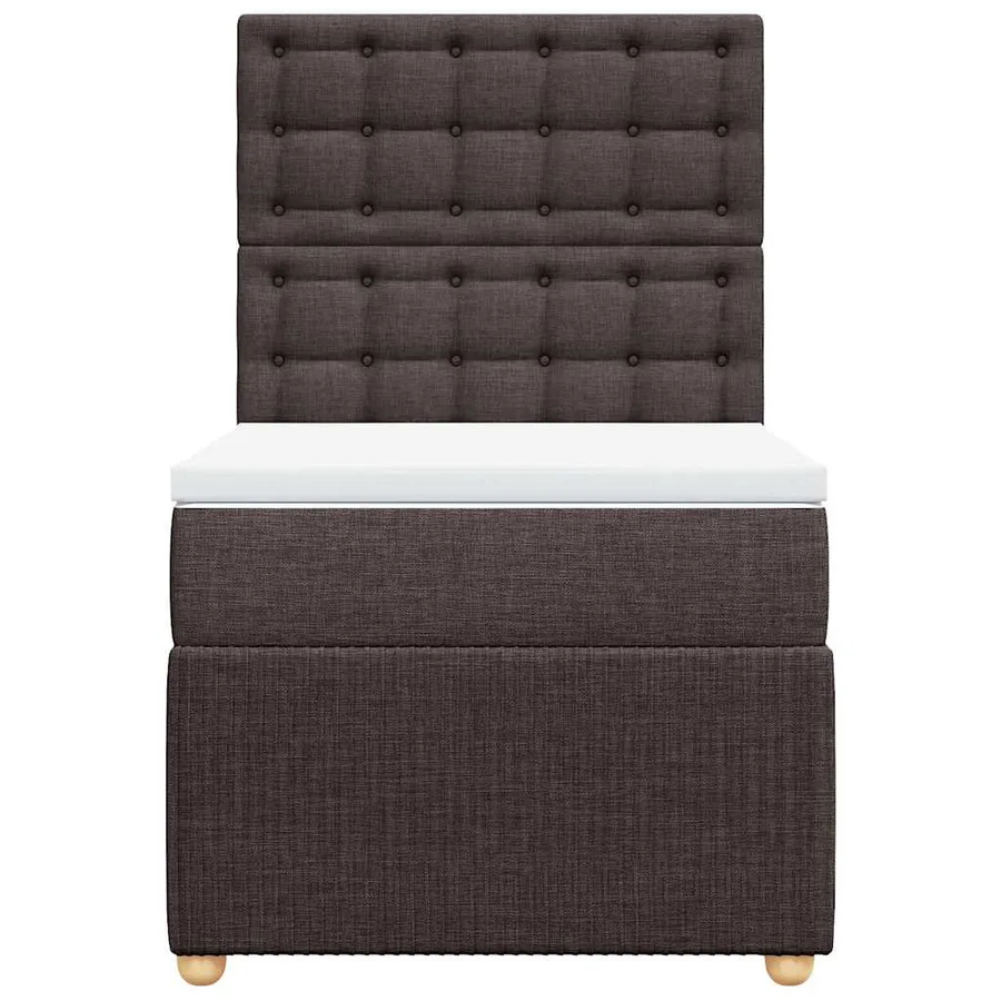 Sommier à lattes de lit avec matelas Marron foncé 90x190 cm - 4
