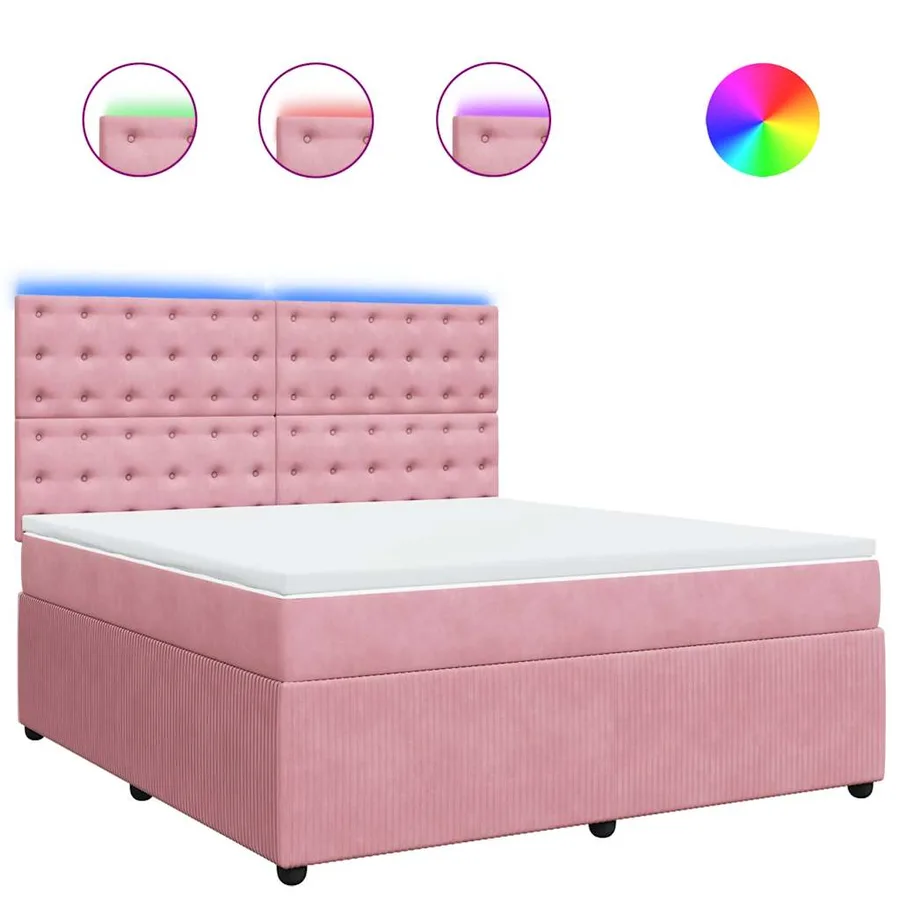 Sommier à lattes de lit avec matelas Rose 180x200 cm Velours - 2
