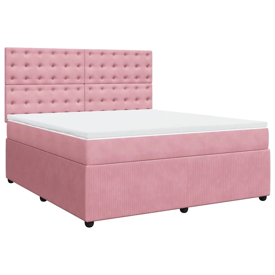 Sommier à lattes de lit avec matelas Rose 180x200 cm Velours - 3