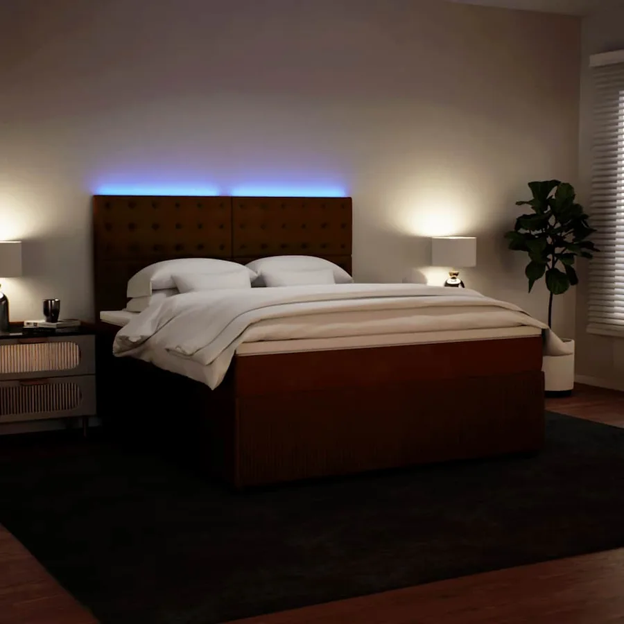 Sommier à lattes de lit avec matelas Rose 180x200 cm Velours - 4