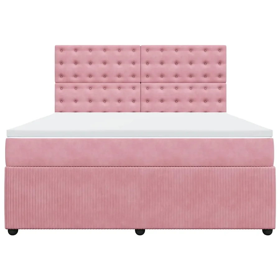 Sommier à lattes de lit avec matelas Rose 180x200 cm Velours - 6