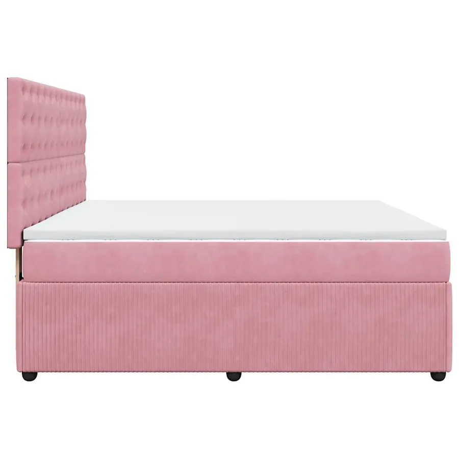 Sommier à lattes de lit avec matelas Rose 180x200 cm Velours - 7