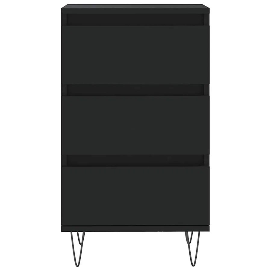 Buffet noir 40x35x70 cm bois d’ingénierie - 5