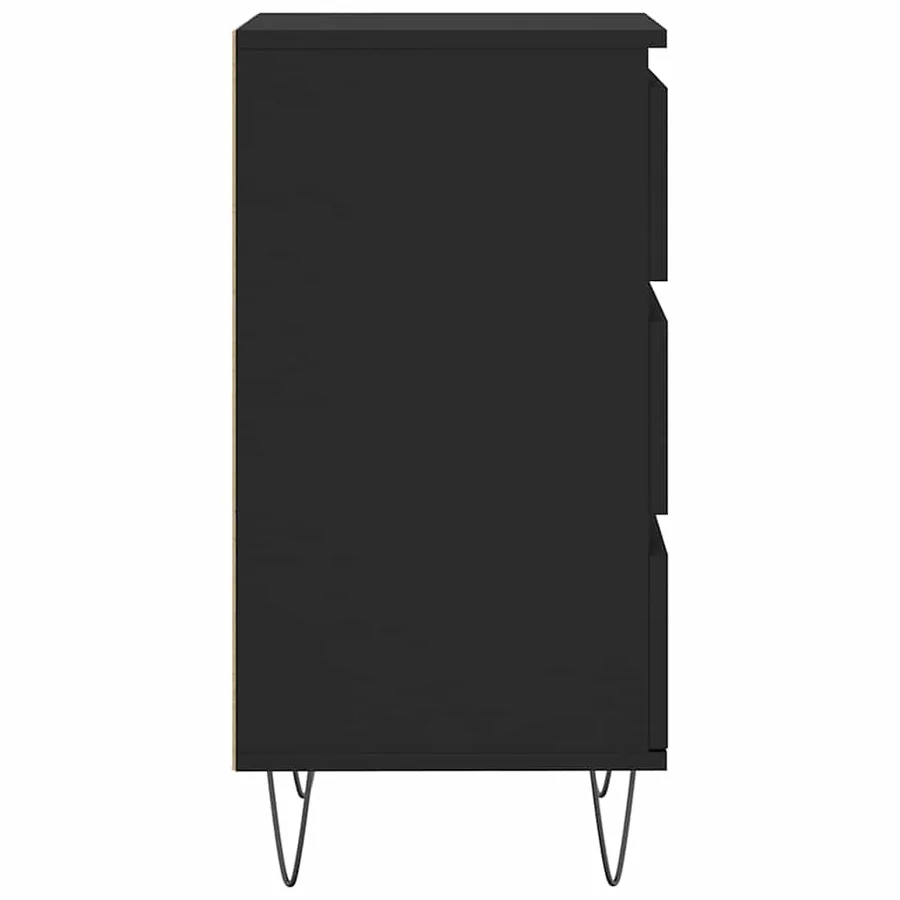 Buffet noir 40x35x70 cm bois d’ingénierie - 7