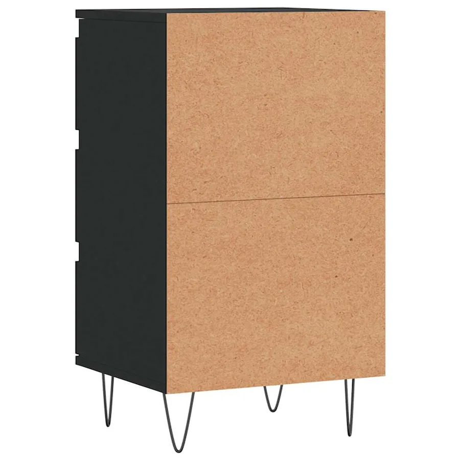 Buffet noir 40x35x70 cm bois d’ingénierie - 8