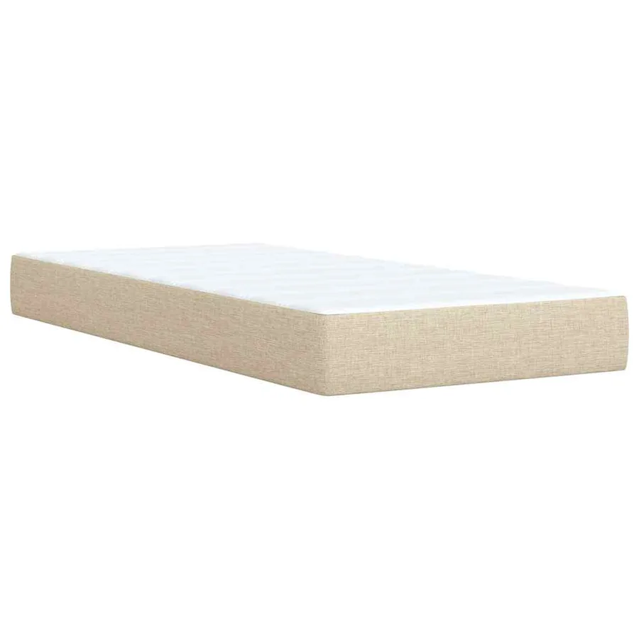 Sommier à lattes de lit et matelas Crème 90x190 cm Tissu - 9