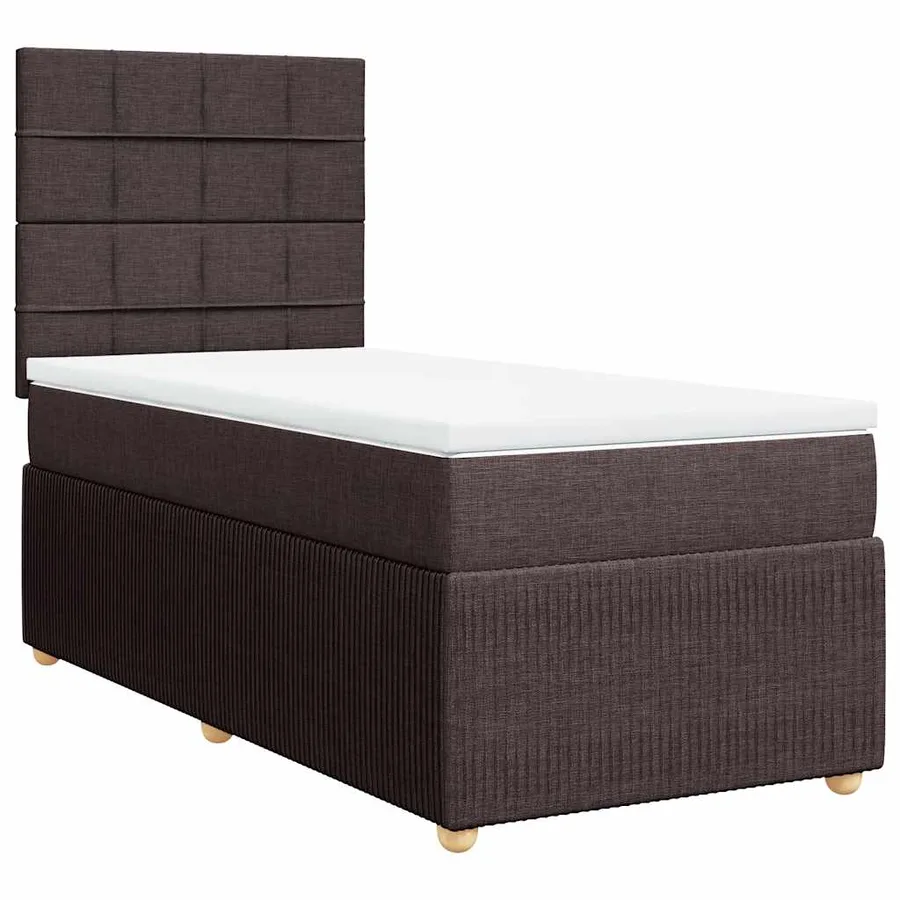 Sommier à lattes de lit avec matelas Marron foncé 90x190 cm - 2