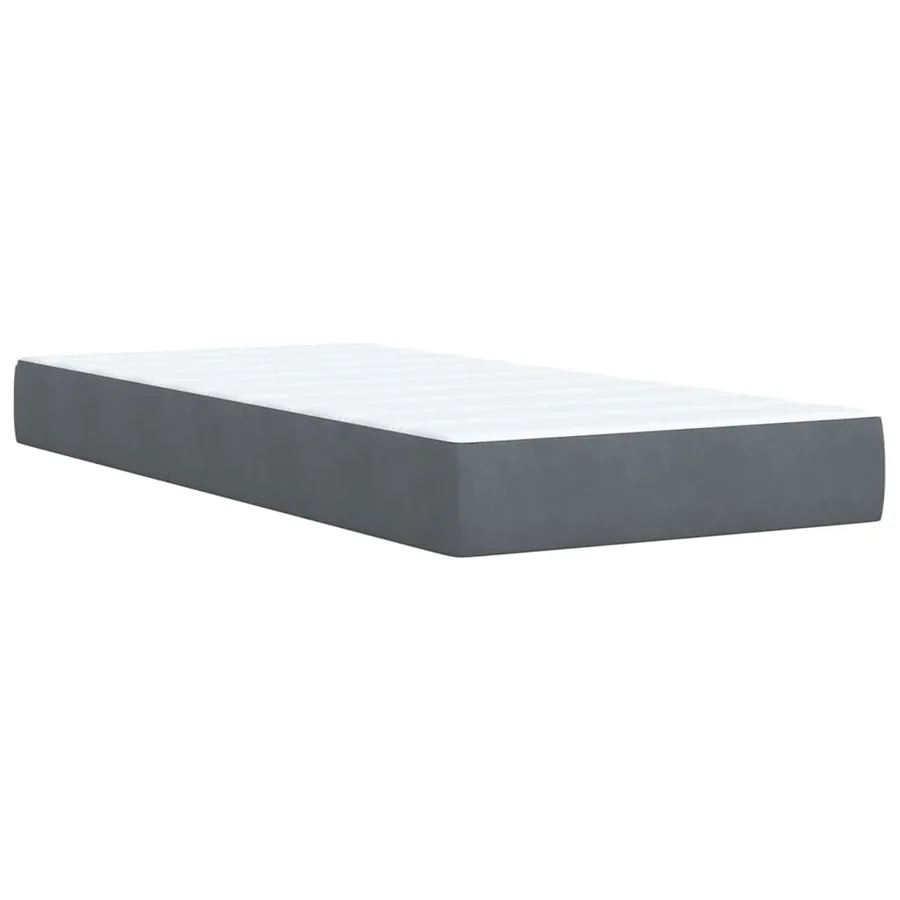 Sommier à lattes de lit et matelas Gris foncé 90x200 cm Velours - 10