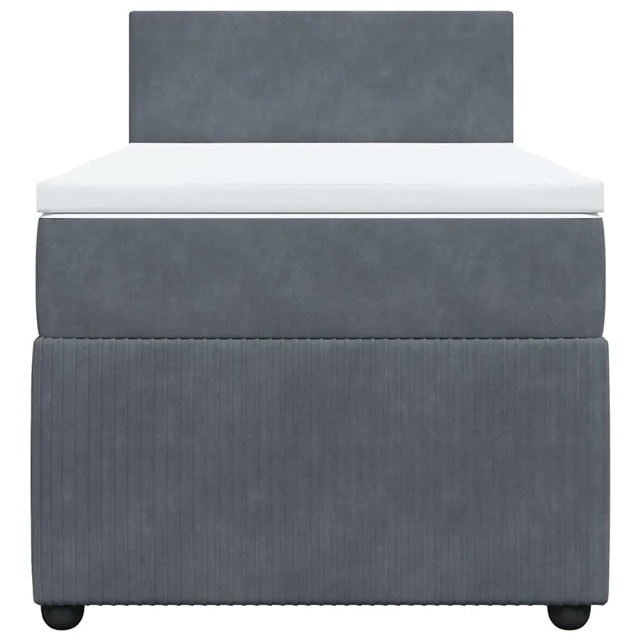 Sommier à lattes de lit et matelas Gris foncé 90x200 cm Velours - 4
