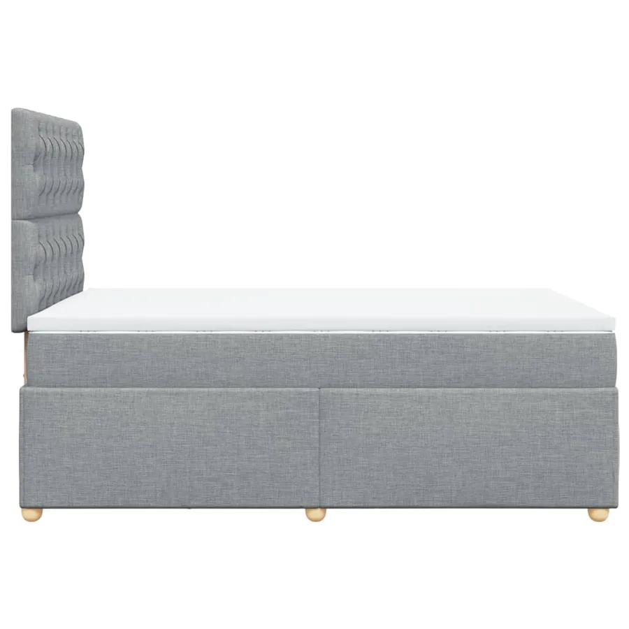 Sommier à lattes de lit et matelas gris clair 120x190 cm tissu - 7
